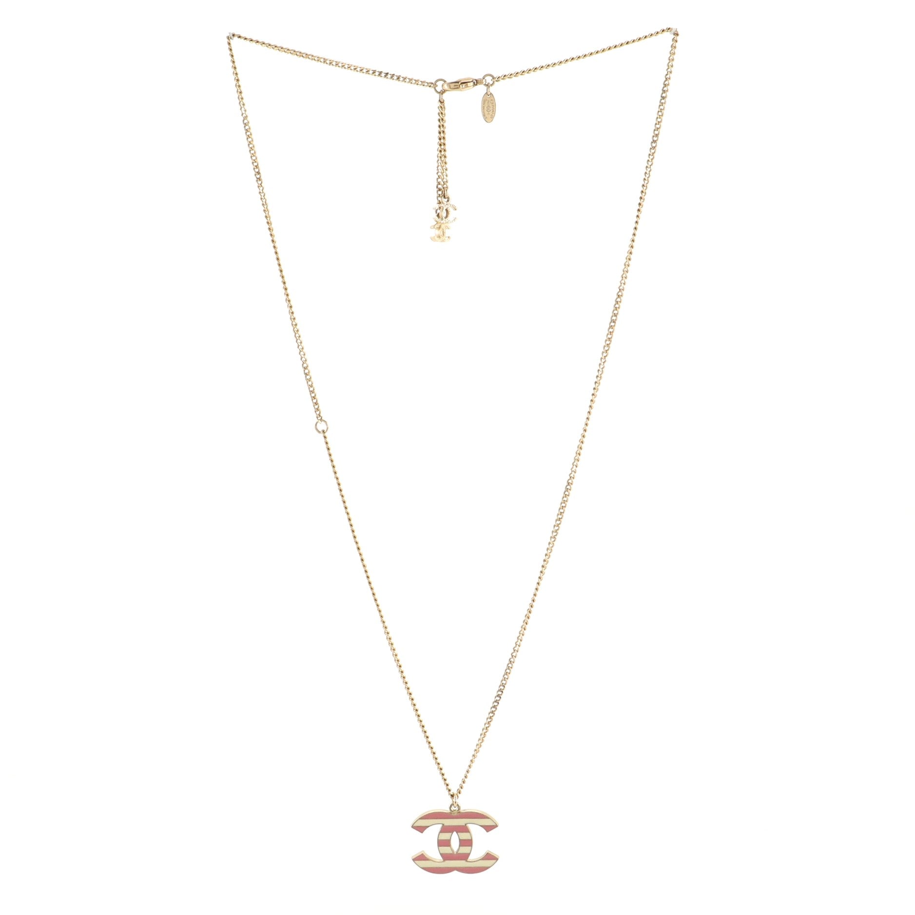 CC Pendant Necklace Metal with Enamel