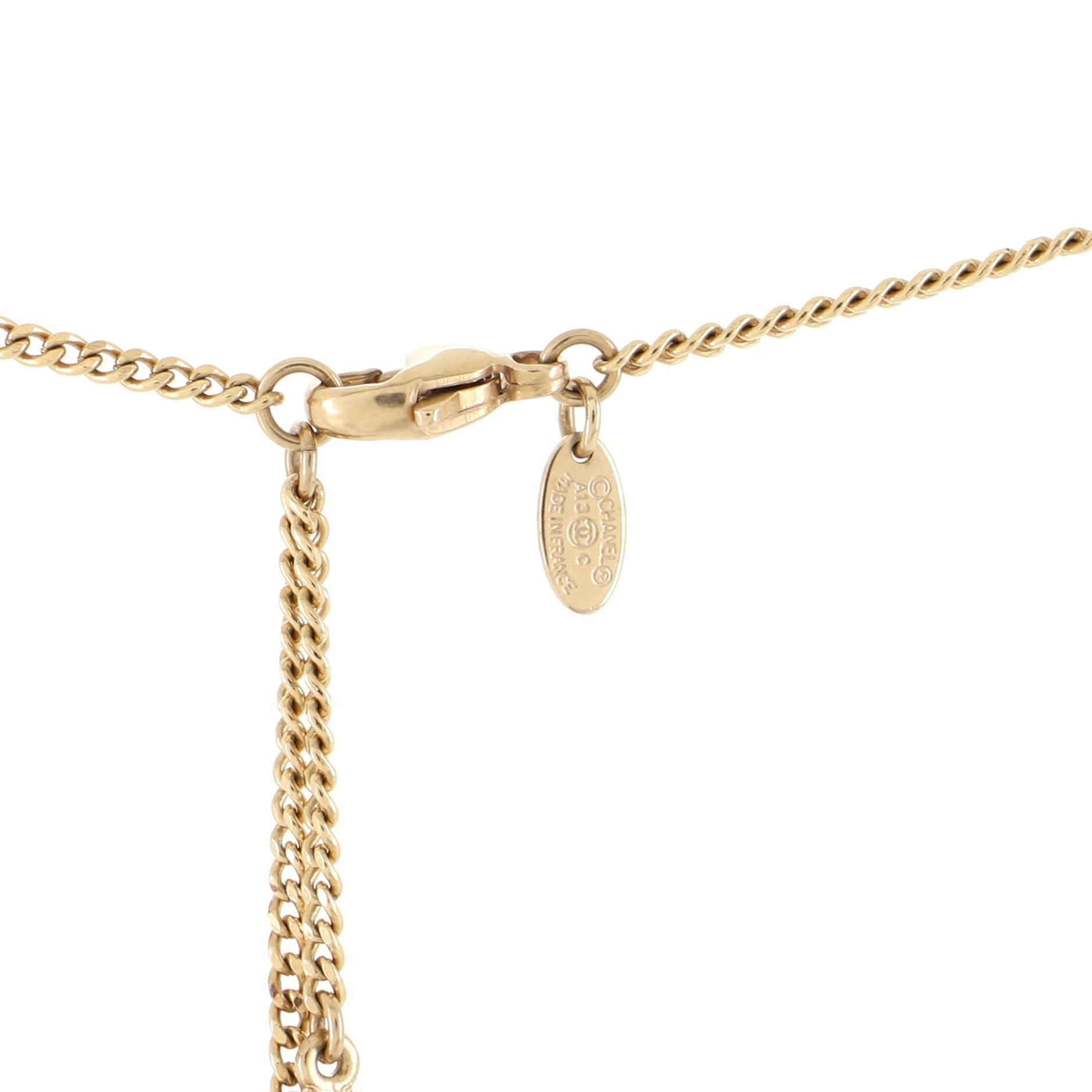 CC Pendant Necklace Metal with Enamel