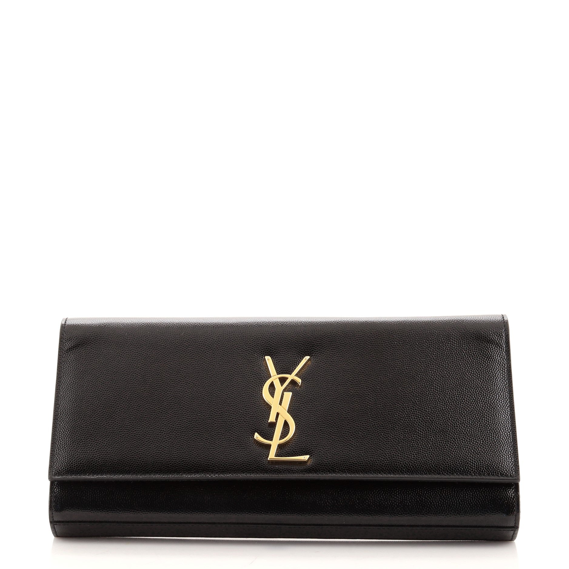Classic Monogram Clutch Grainy Patent Long