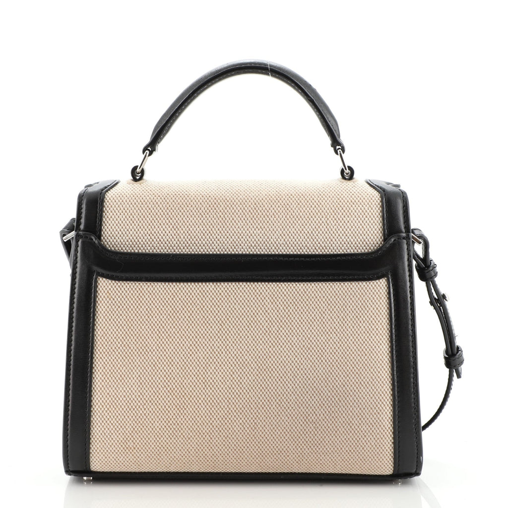 Cassandra Top Handle Bag Canvas with Leather Mini