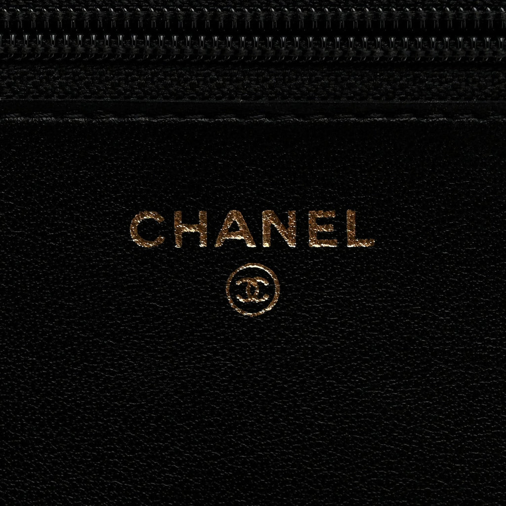 Caviar Quilted Boy Wallet On Chain WOC Black