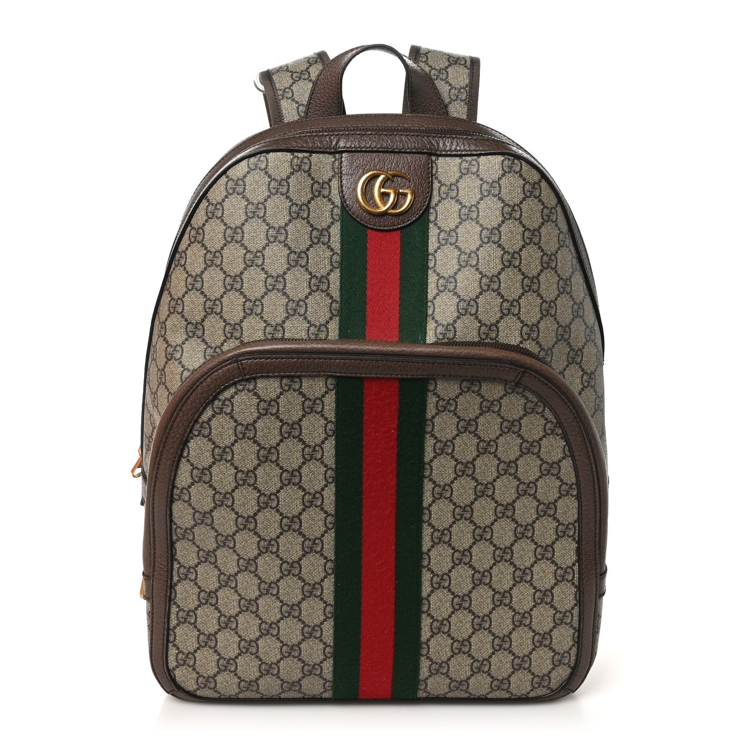 GG Supreme Monogram Medium Ophidia Day Backpack Brown