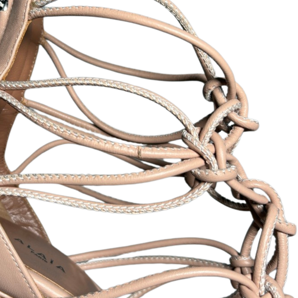 Alaia Knotted Leather Cage Sandals - Women's 38.5