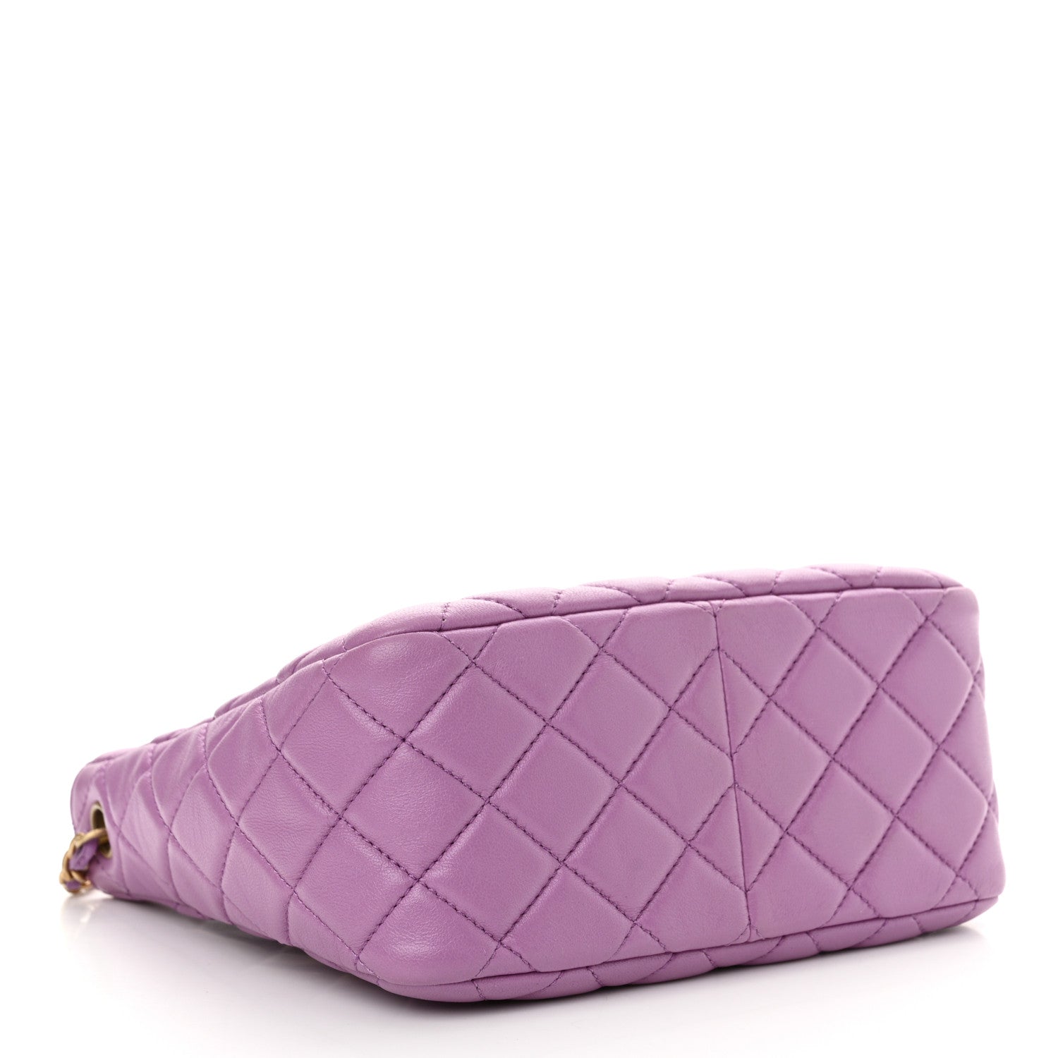 Lambskin Quilted Small Pearl Crush Hobo Purple