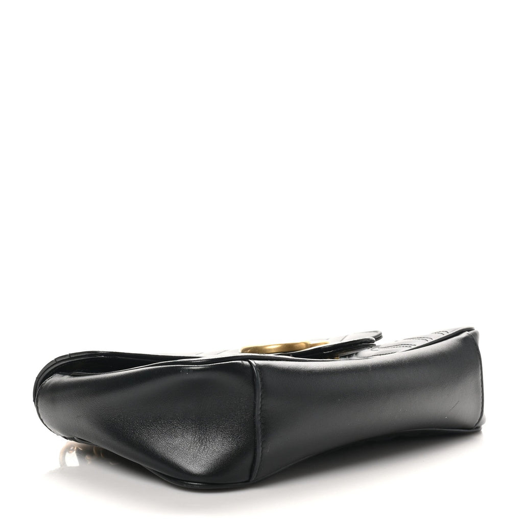 Calfskin Matelasse Small GG Marmont Shoulder Bag Black