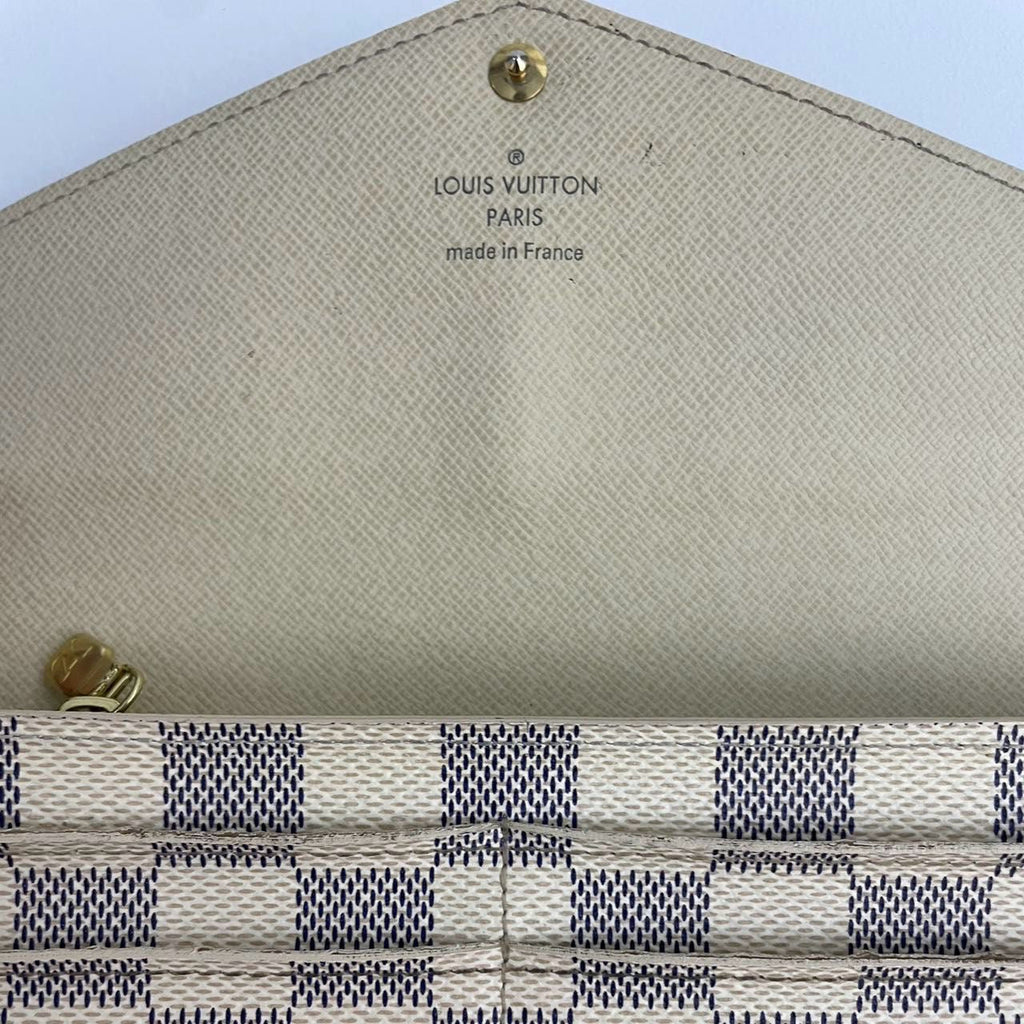Louis Vuitton Sarah Damier Azur Canvas Wallet Beige