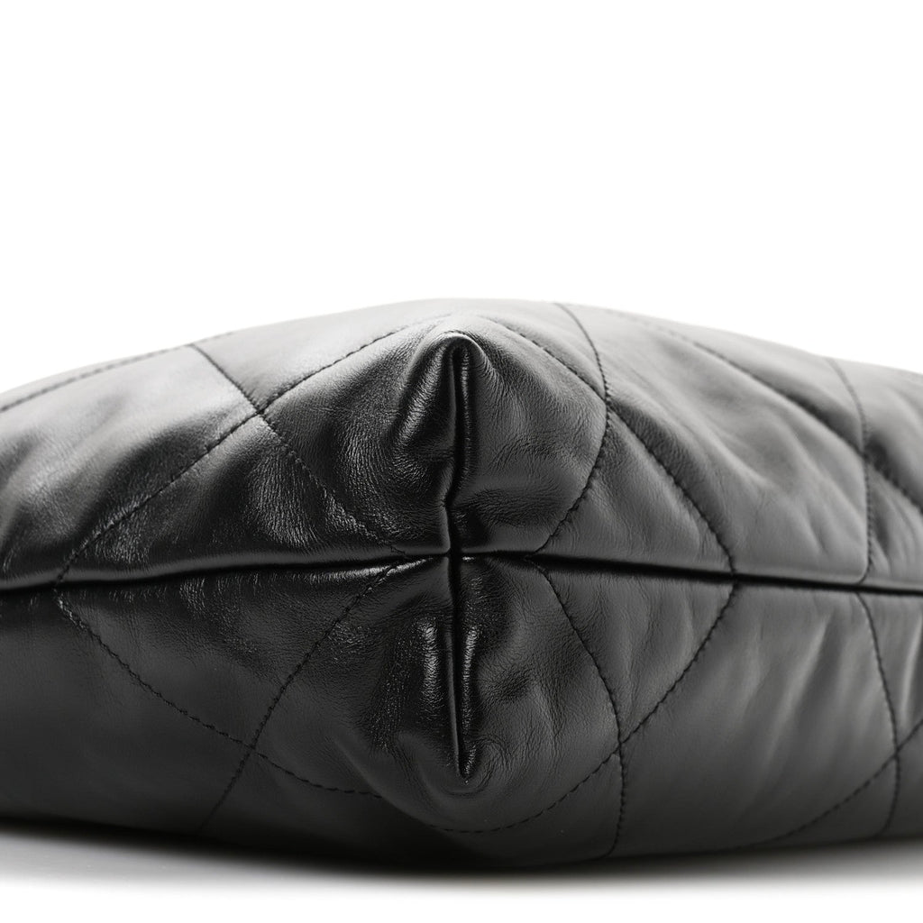Shiny Calfskin Quilted Small Chanel 22 Black
