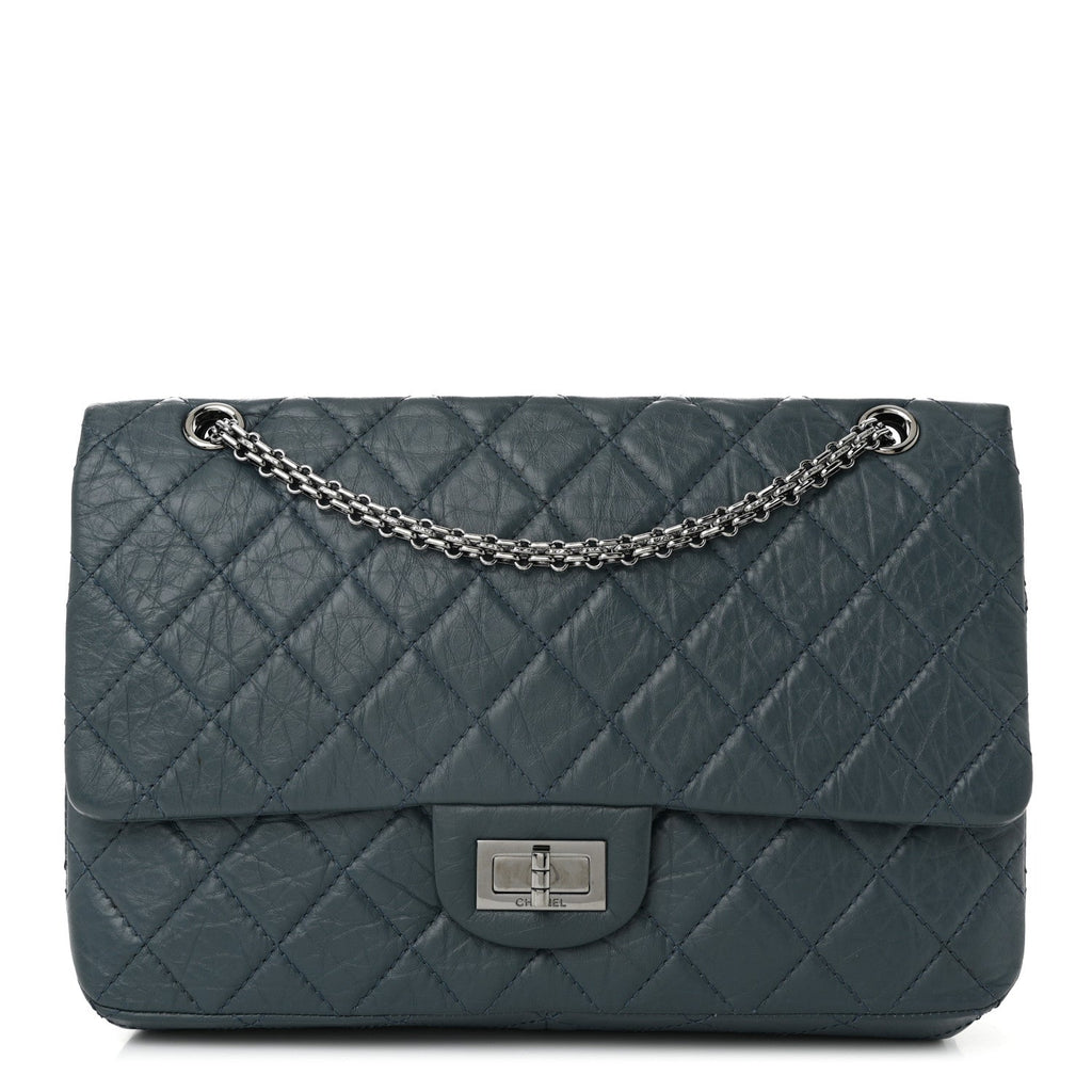Aged Calfskin Quilted 2.55 Reissue 226 Flap Dark Blue