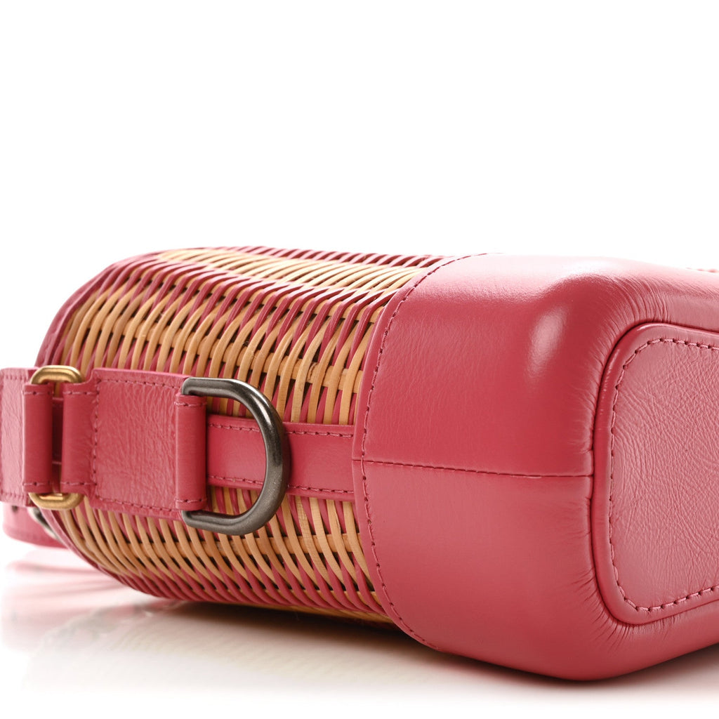 Rattan Calfskin Small Gabrielle Hobo Beige Pink