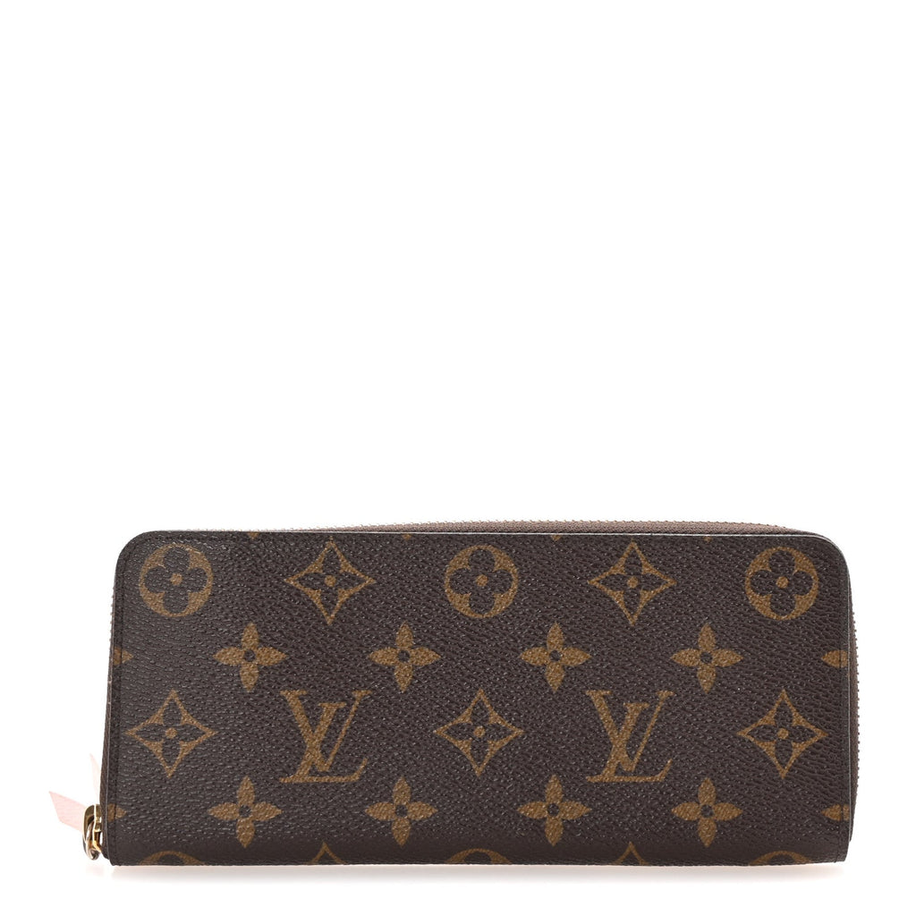 Monogram Clemence Wallet Rose Ballerine