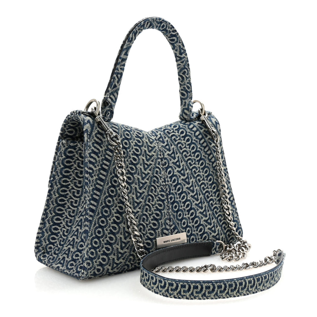 Sun Faded Denim Monogram The St Marc Mini Top Handle Bag Blue