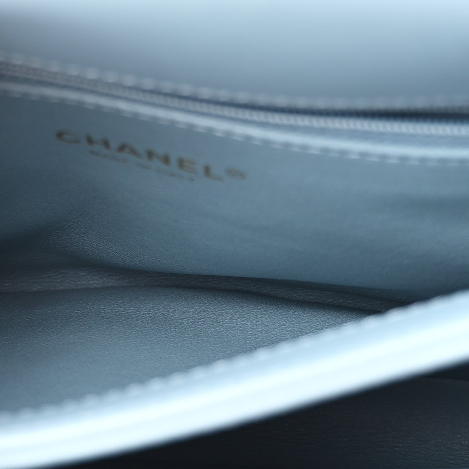 Lambskin Chevron Quilted Small Trendy CC Flap Dual Handle Bag Light Blue