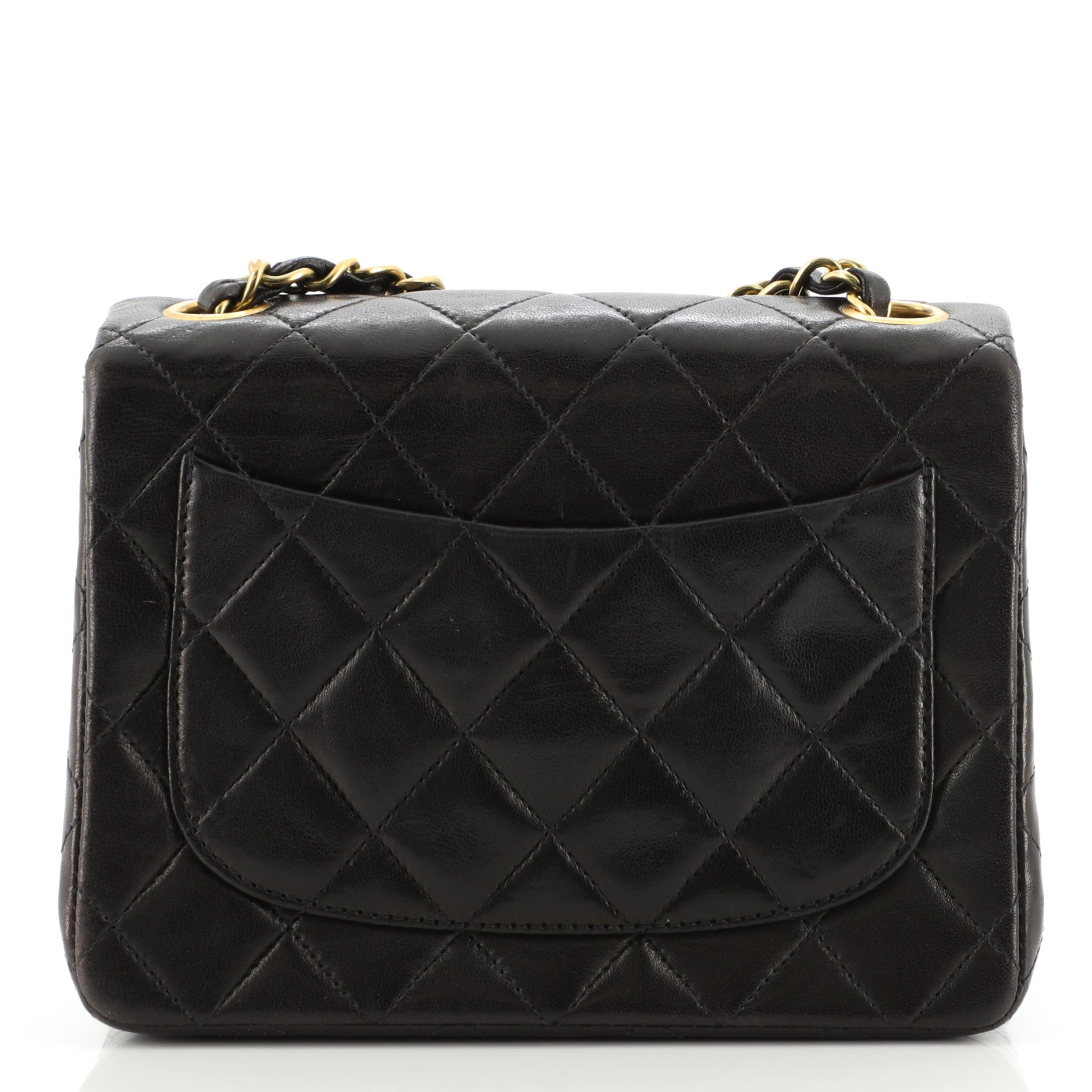 Vintage Square Classic Single Flap Bag Quilted Lambskin Mini
