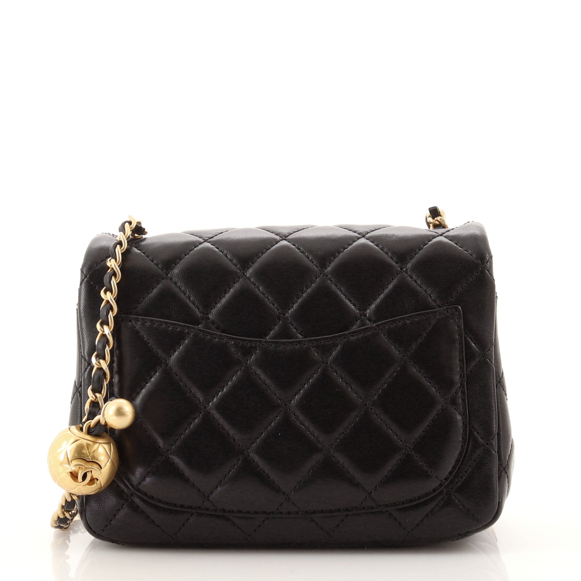 Pearl Crush Square Flap Bag Quilted Lambskin Mini