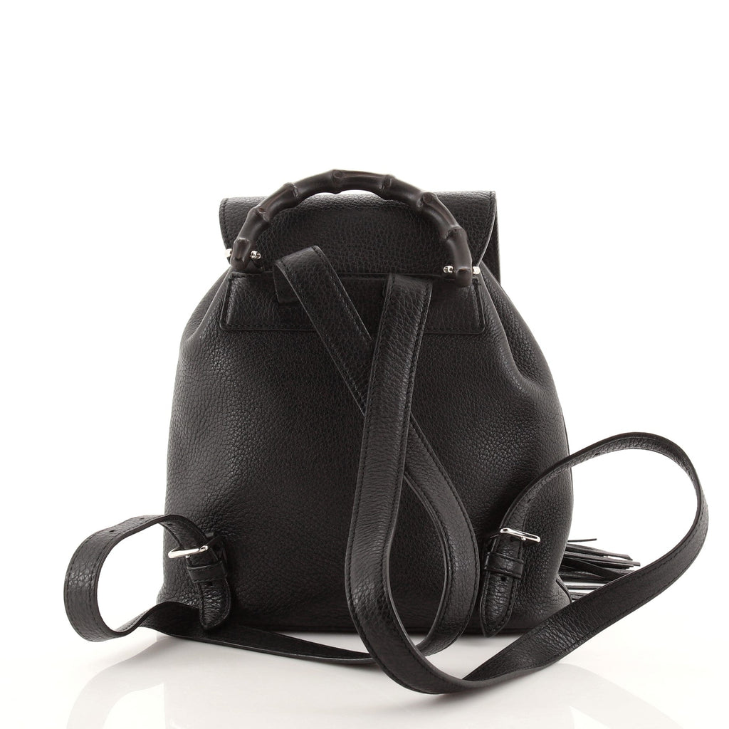 Bamboo Tassel Backpack Leather Mini