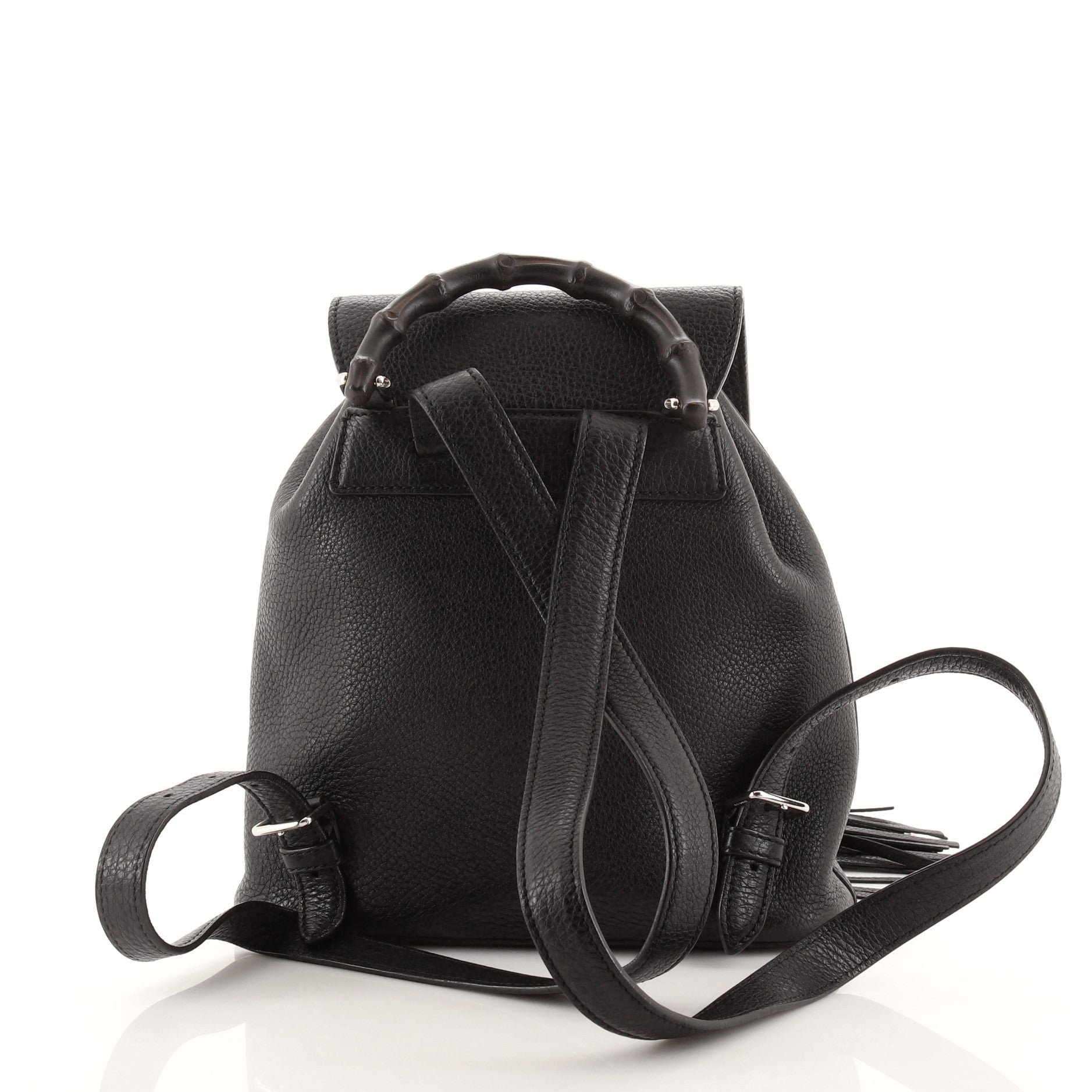 Bamboo Tassel Backpack Leather Mini