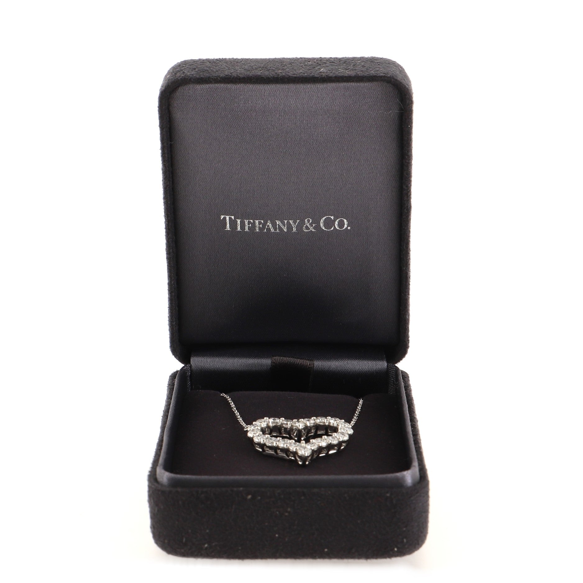 Sentimental Heart Necklace Platinum with Diamonds Large