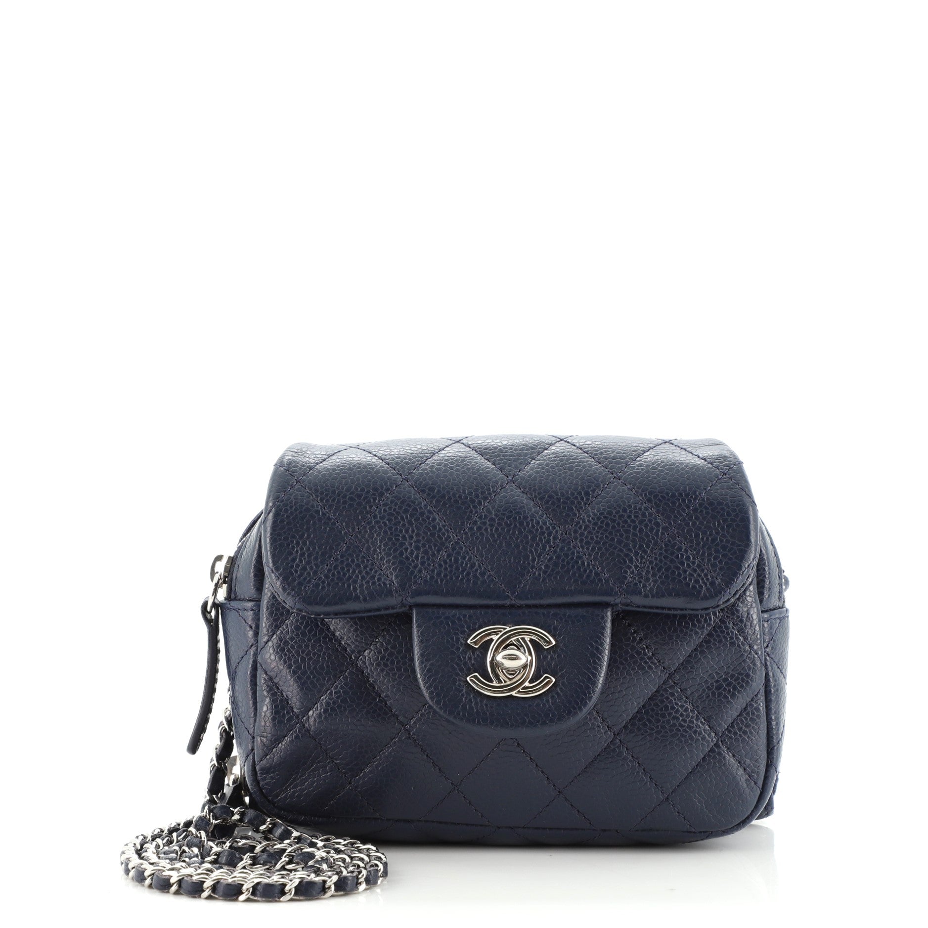 Wallet on Chain Flap Bag Quilted Caviar Mini