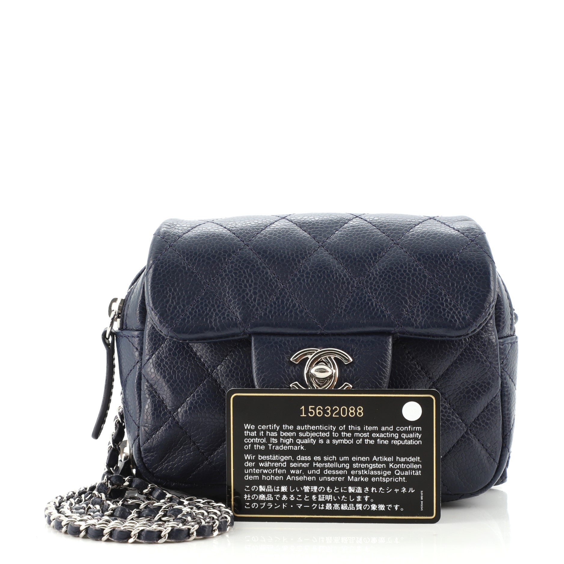 Wallet on Chain Flap Bag Quilted Caviar Mini