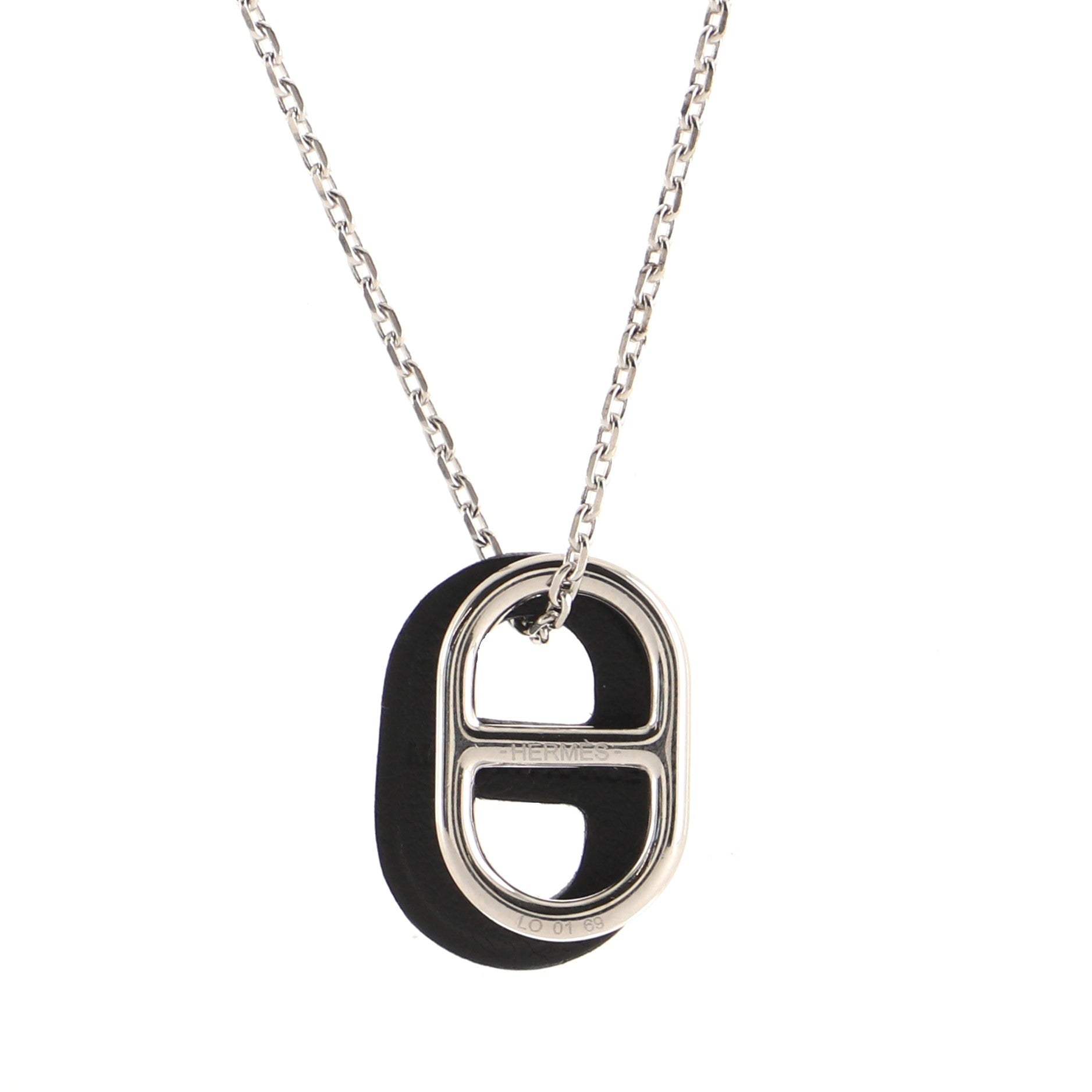 O'Maillon Pendent Necklace Metal and Leather