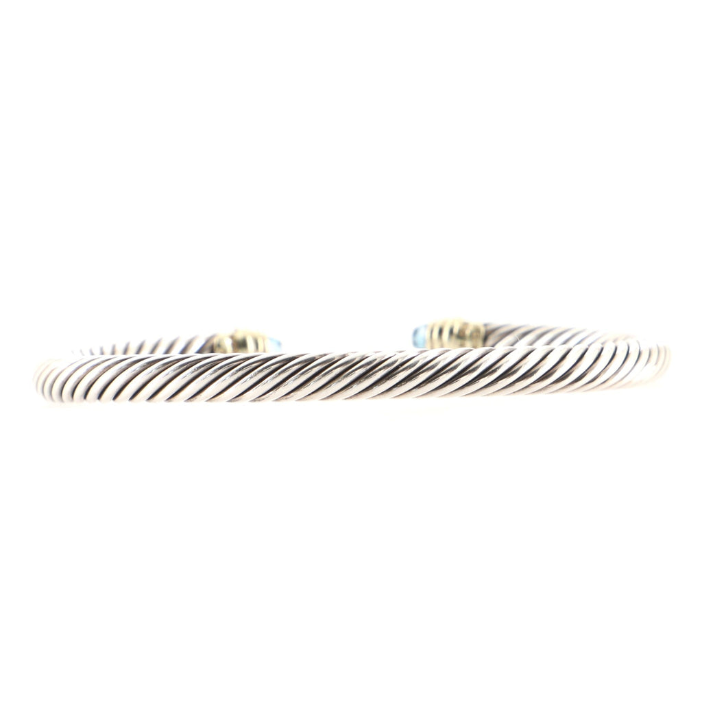 Cable Classic Bracelet Sterling Silver with 14K Yellow Gold and Topaz 5mm