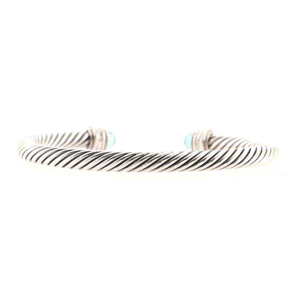 Cable Classic Princess Bracelet Sterling Silver with Topaz and Diamonds 5mm