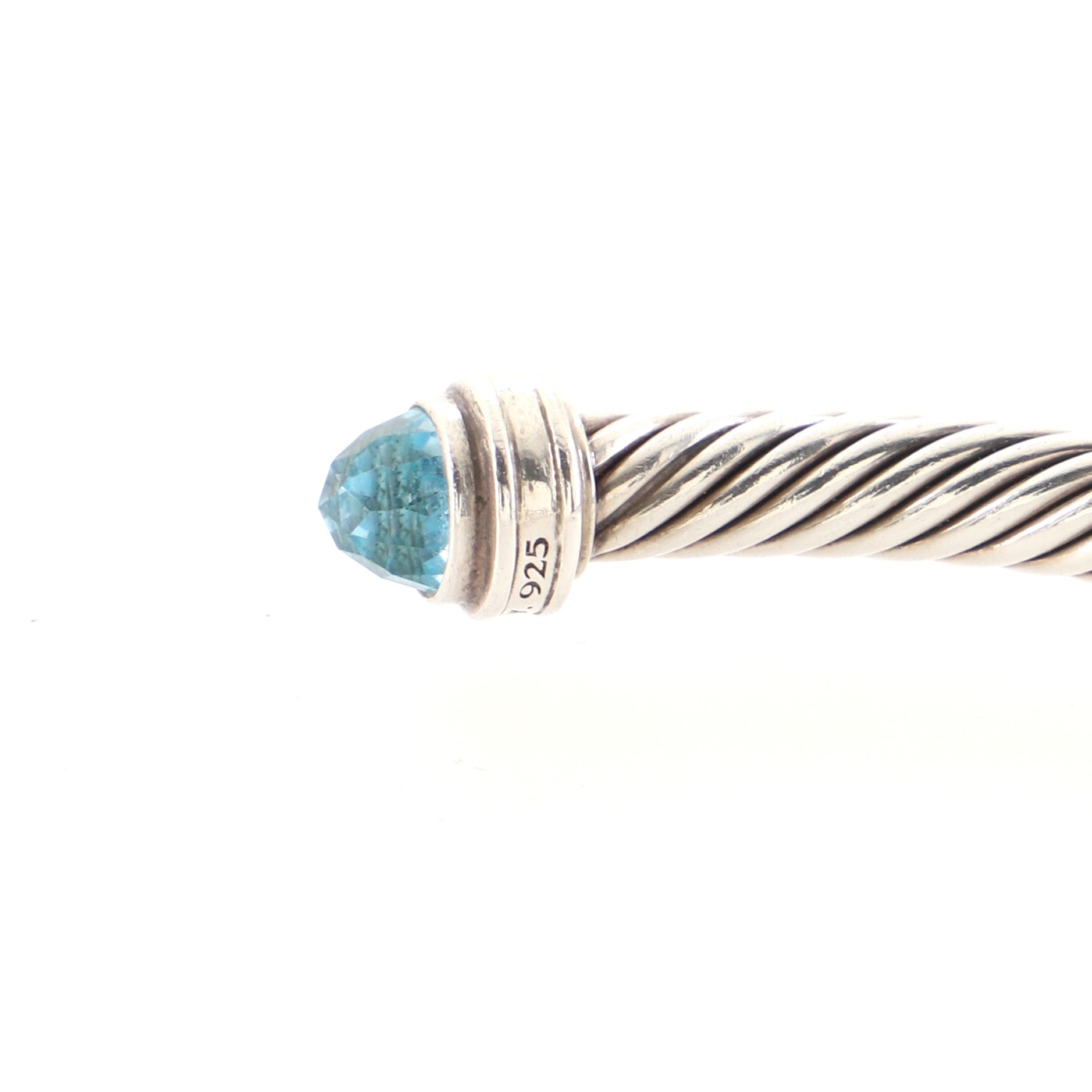 Cable Classic Princess Bracelet Sterling Silver with Topaz and Diamonds 5mm
