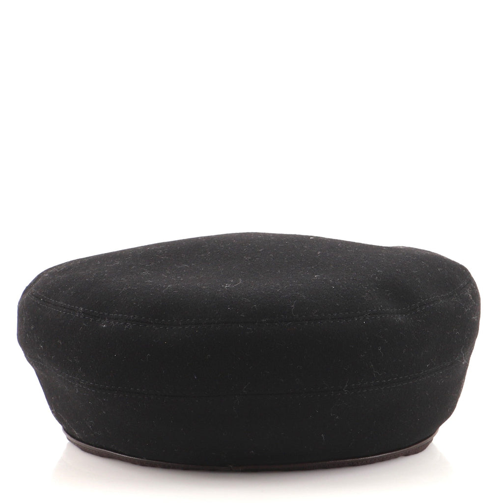 Saint-Honore Beret Cashmere with Leather XXL