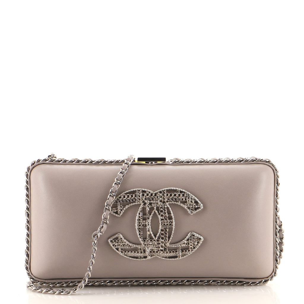 Chain Around Clutch Embellished Lambskin Small