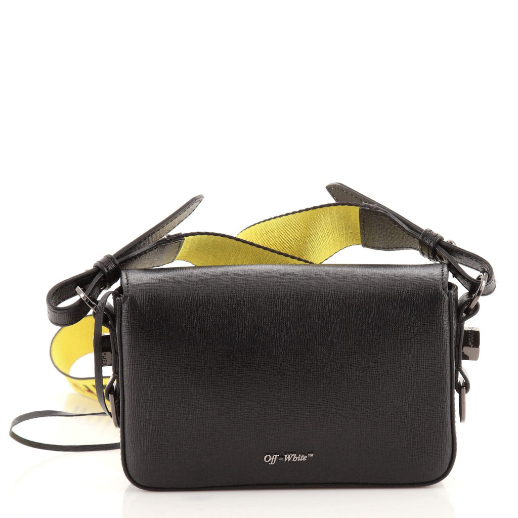 Binder Clip Flap Bag Striped Leather Mini