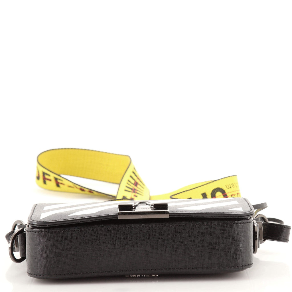 Binder Clip Flap Bag Striped Leather Mini