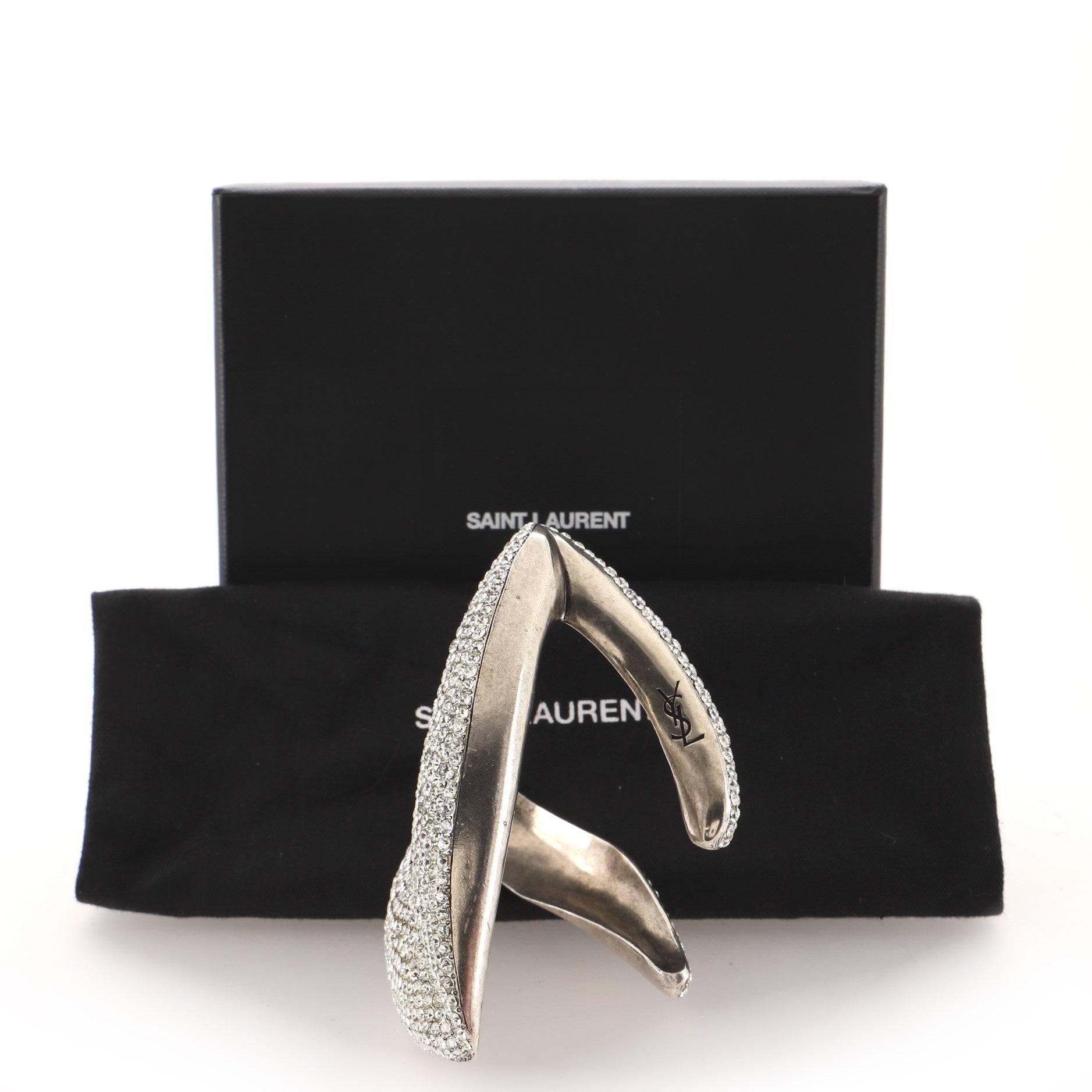 Smoking V Cuff Bracelet Metal with Crystals