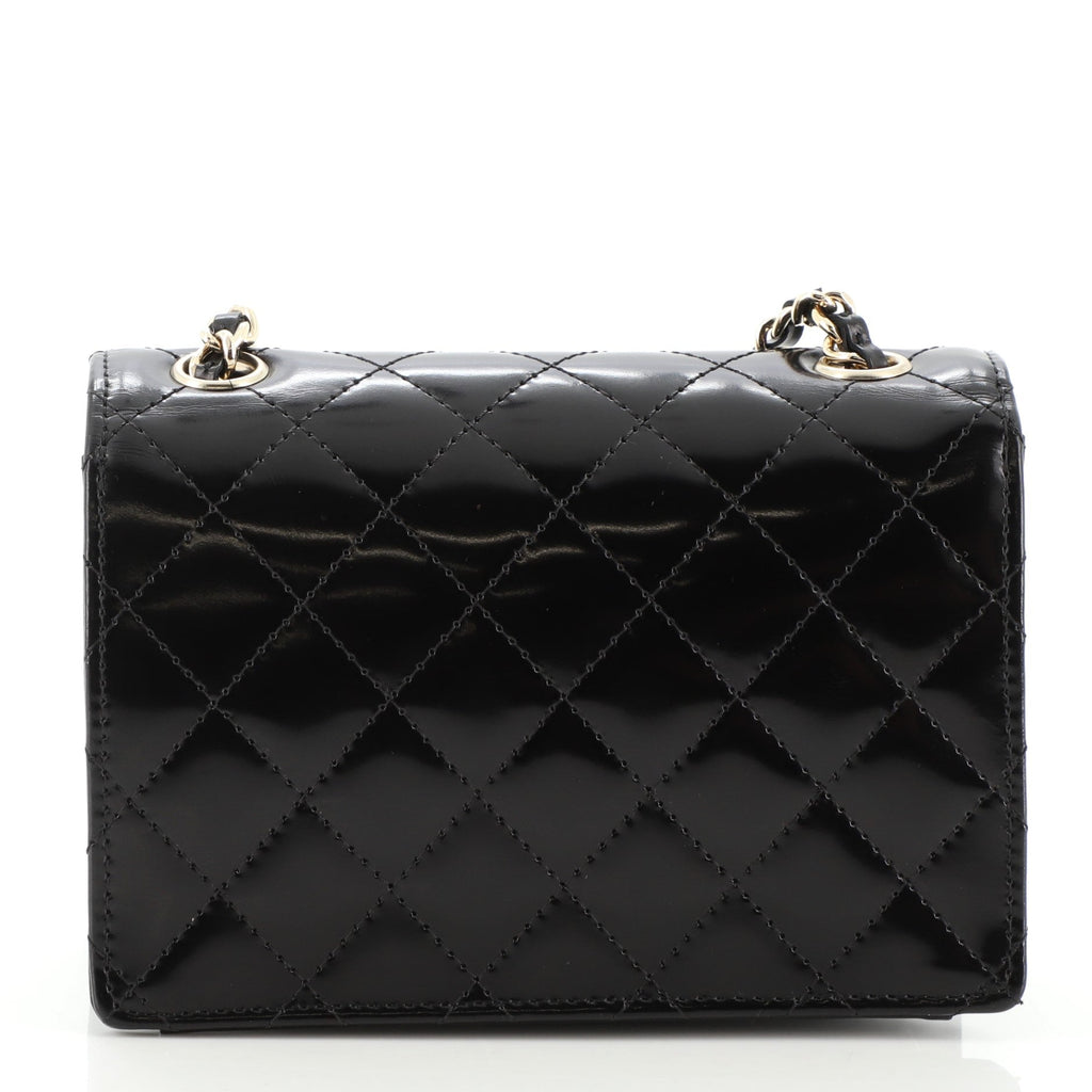 Vintage CC Chain Flap Bag Quilted Patent Mini