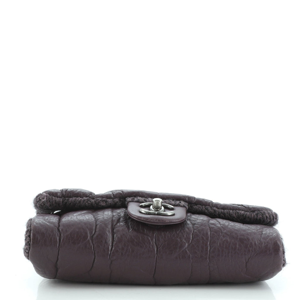 Chic Knit Flap Bag Sheepskin and Wool Mini