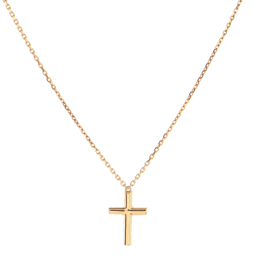 Cross Pendant Necklace 18K Rose Gold with Diamonds