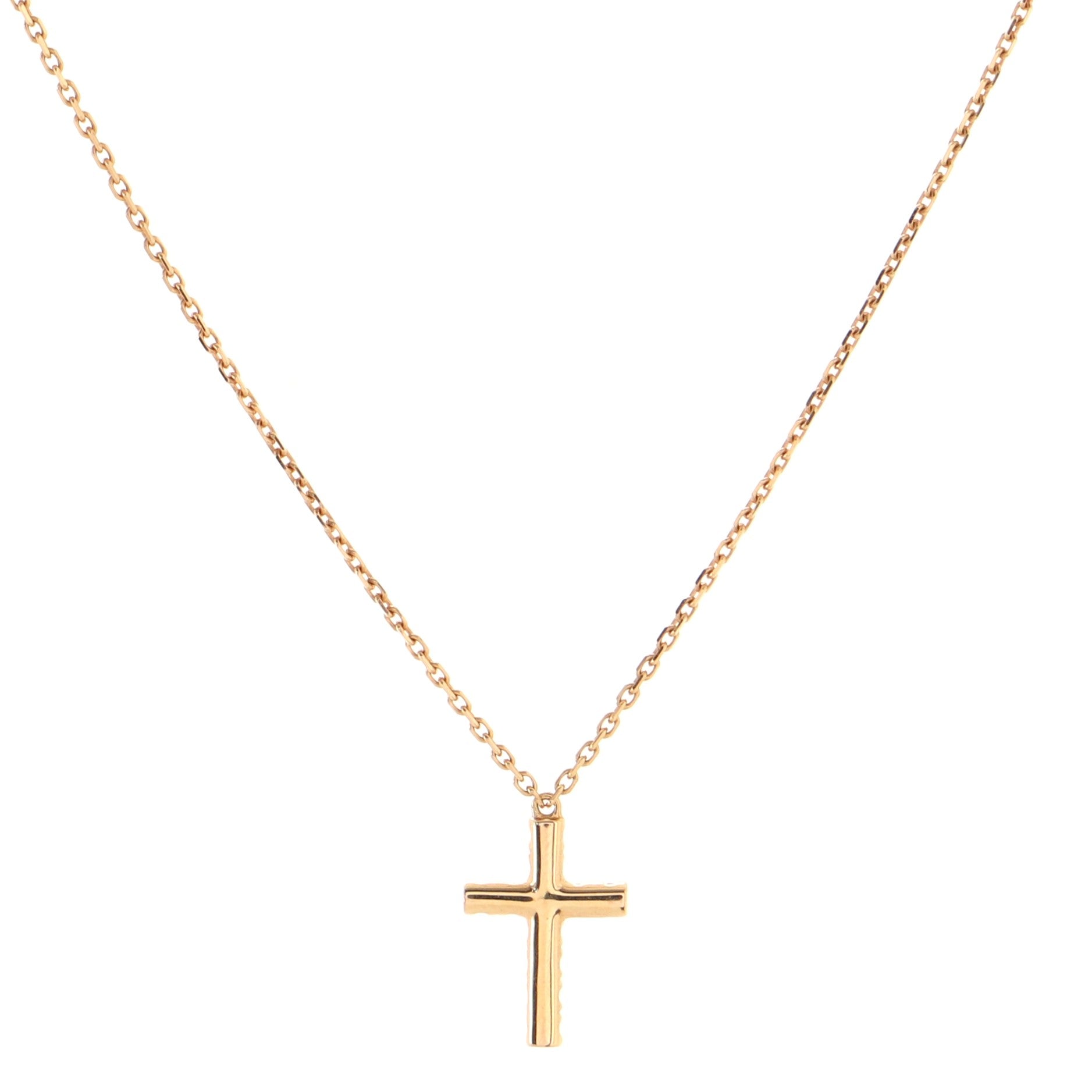Cross Pendant Necklace 18K Rose Gold with Diamonds
