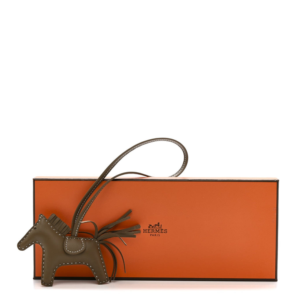 Milo Lambskin Grigri Rodeo Horse Bag Charm PM Etoupe