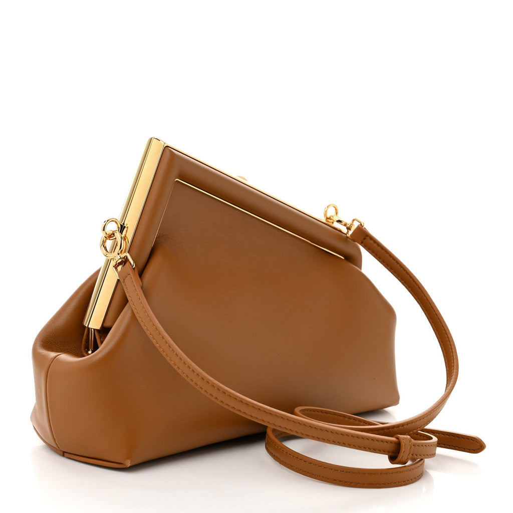 Shiny Nappa Small Fendi First Caramello