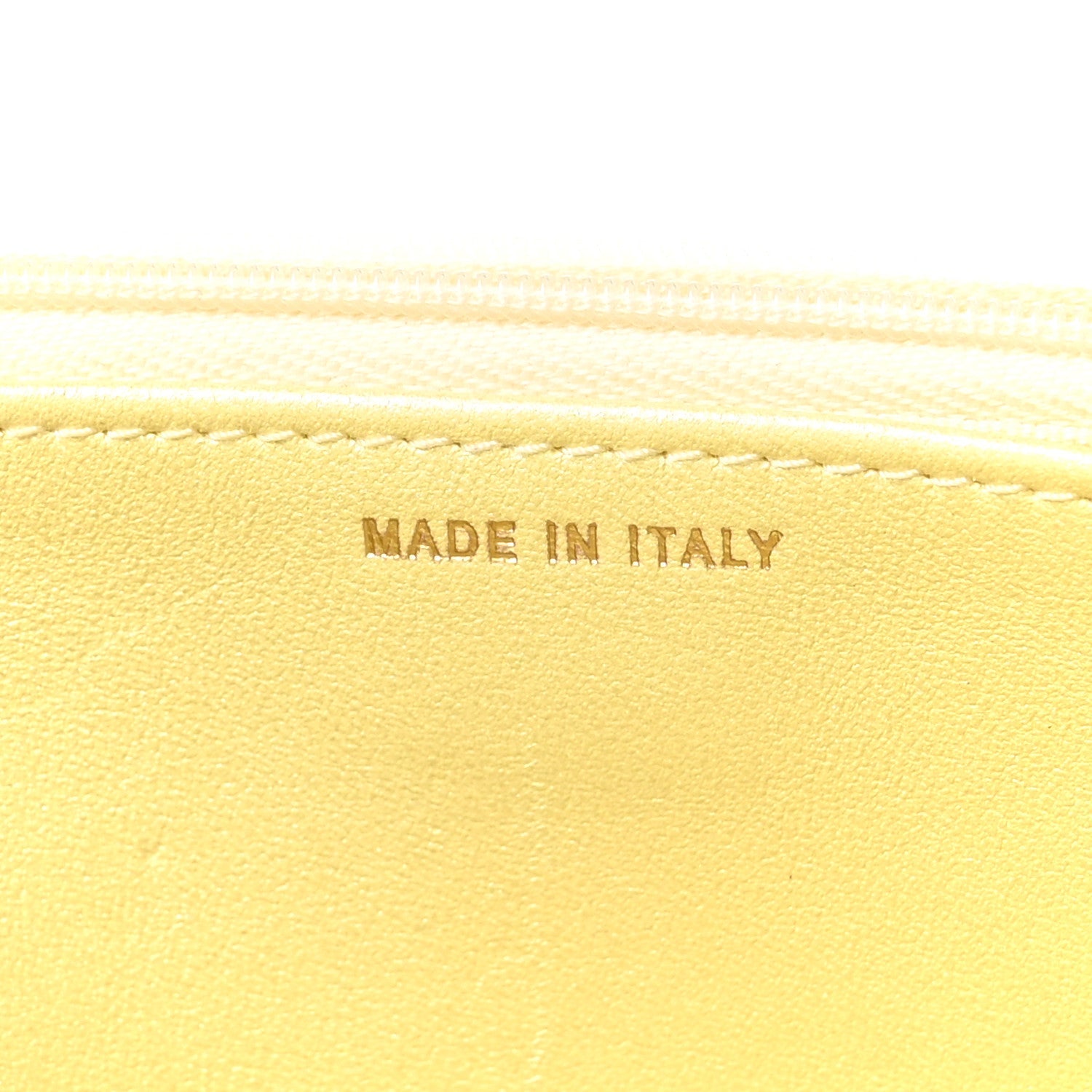 Iridescent Goatskin Quilted Wallet on Chain WOC Light Yellow