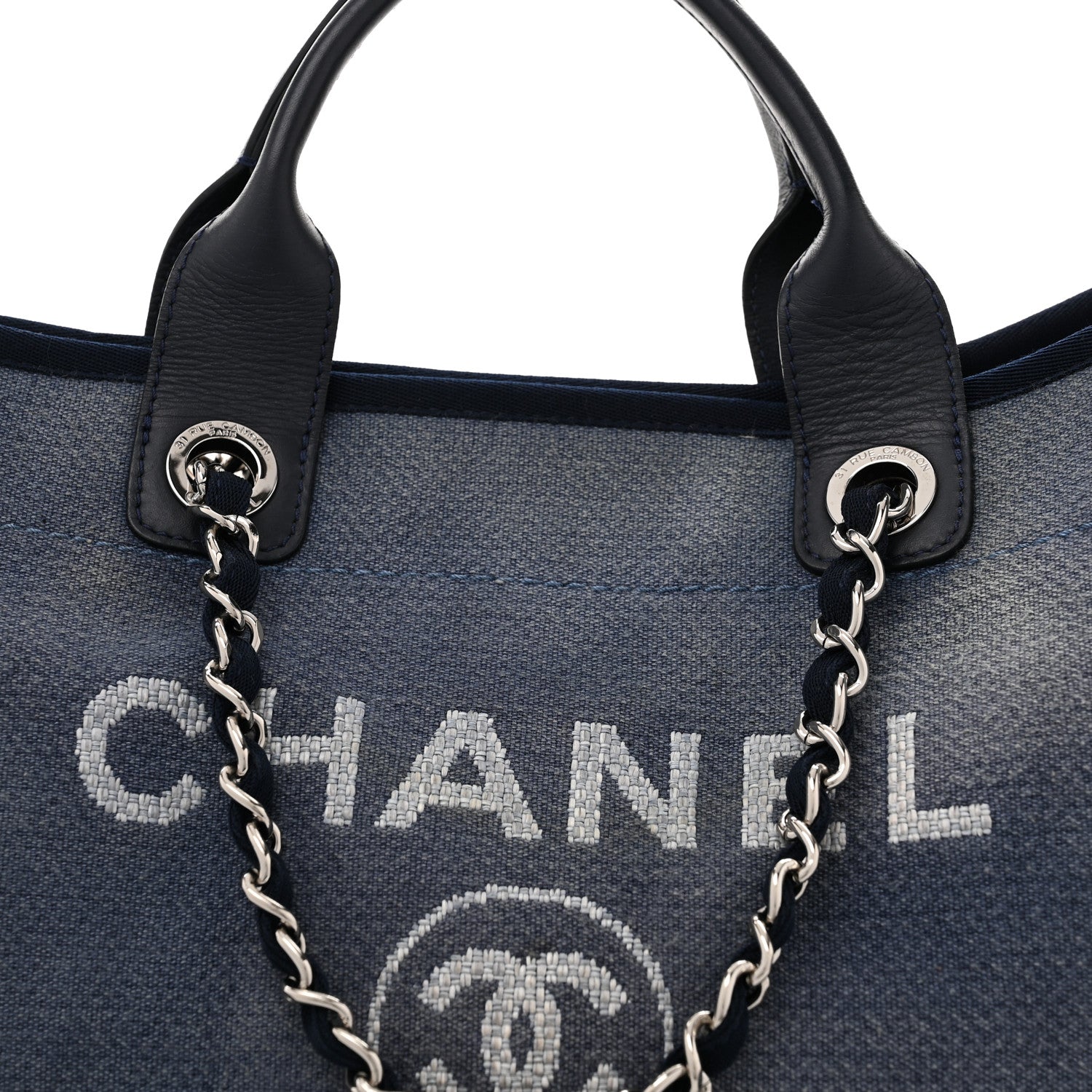 Canvas Medium Deauville Tote Blue