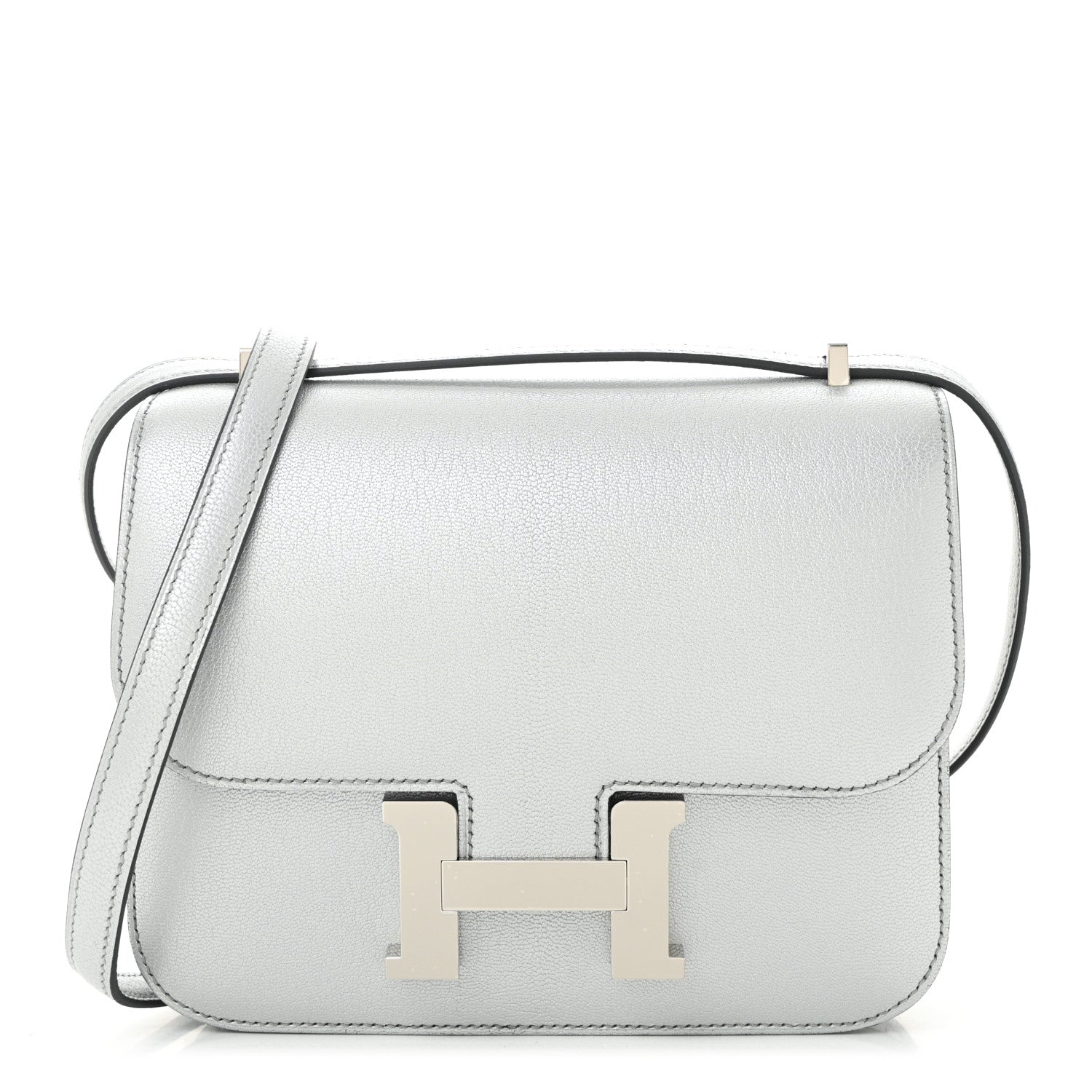 Metallic Chevre Chamkilight Constance 18 Argent