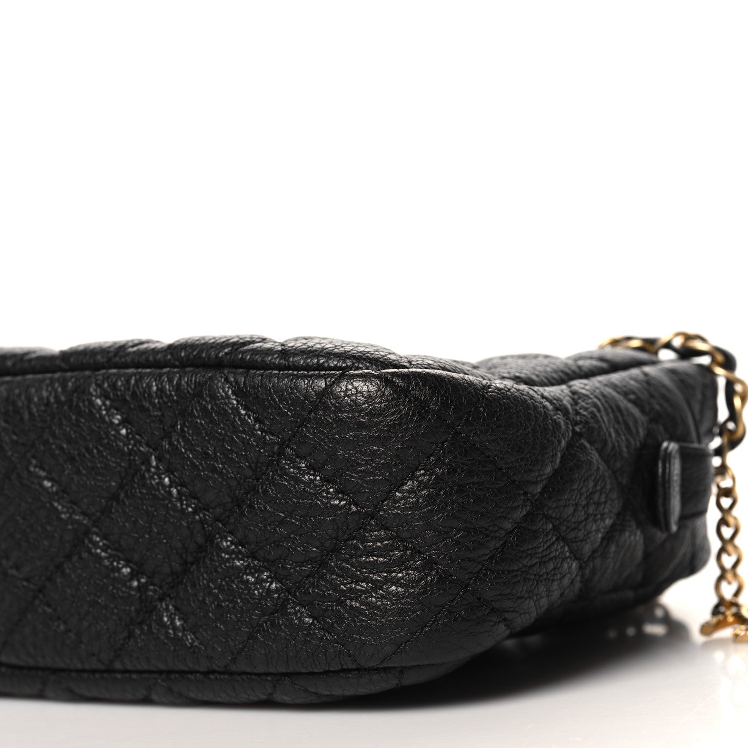 Calfskin Quilted Medium Camera Case Black