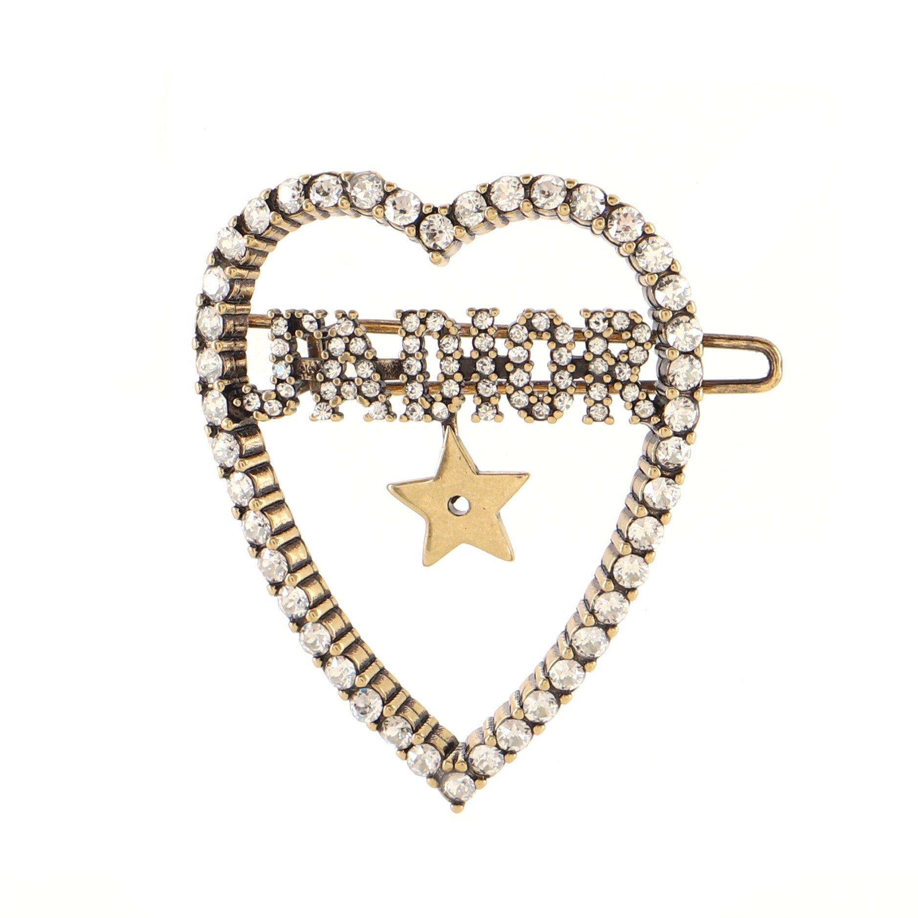 J'Adior Heart Barrette Metal with Crystals XS