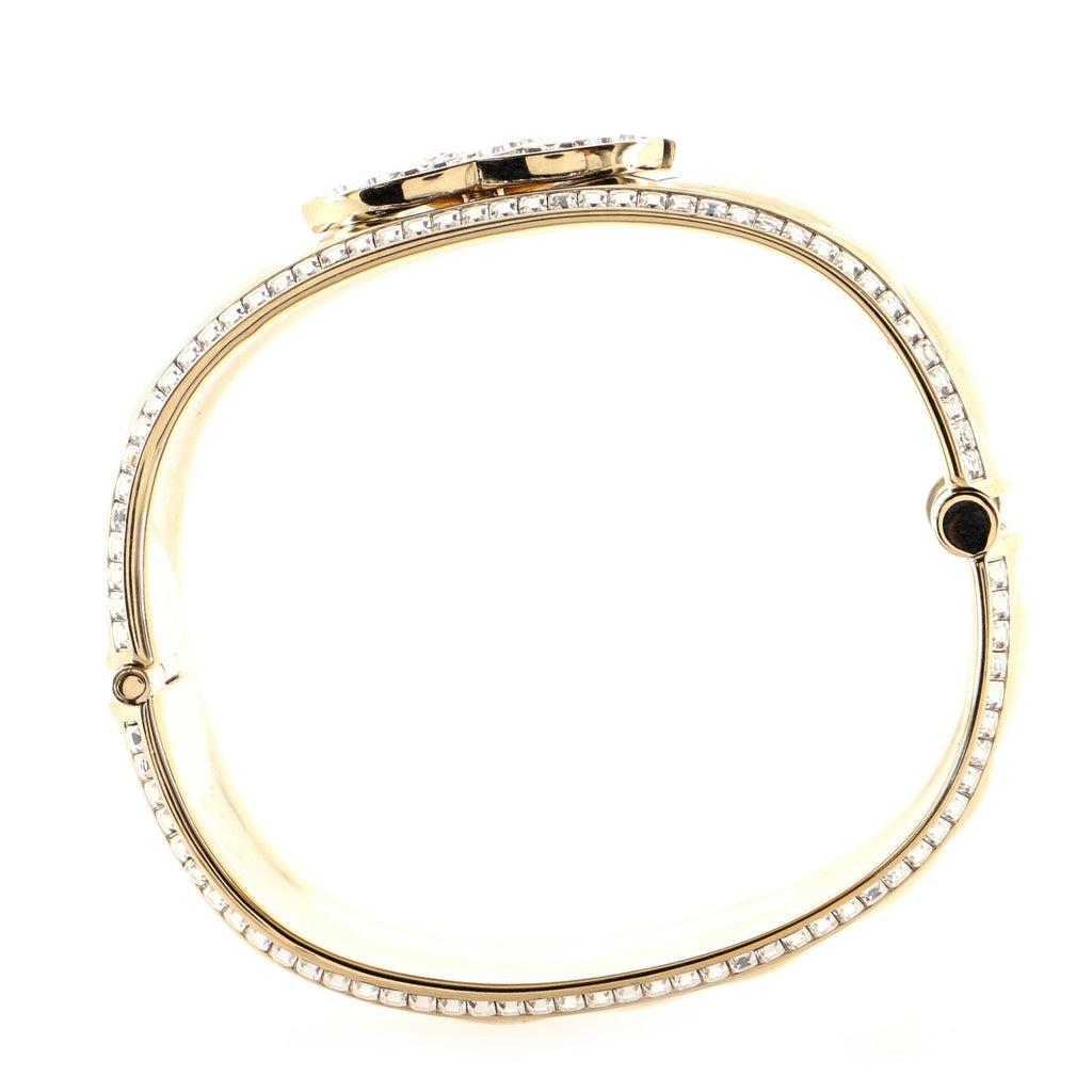CC Quilt Cuff Bracelet Metal with Crystals
