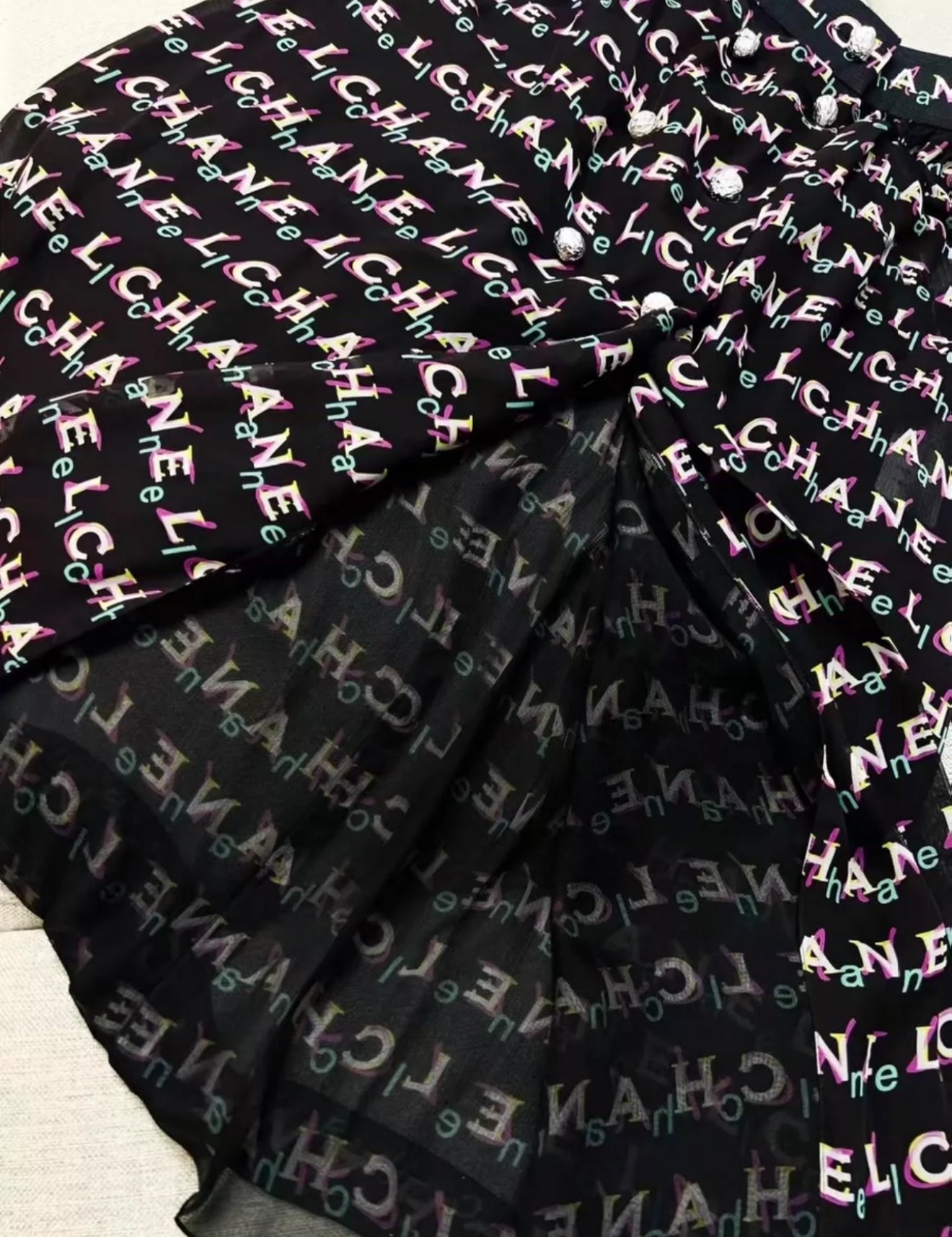 Chanel Black silk Skirt