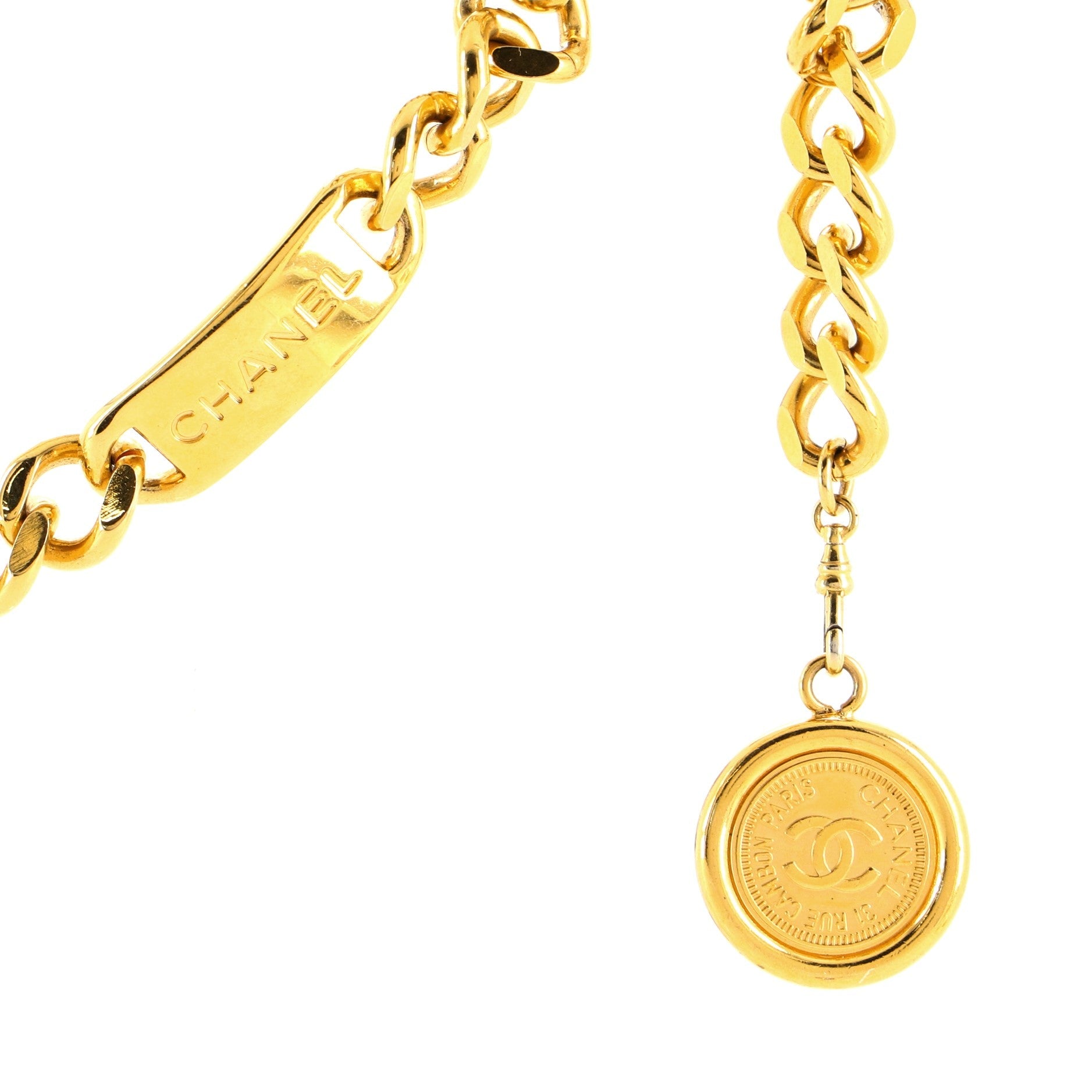 Vintage Medallion Chain Belt Metal 80