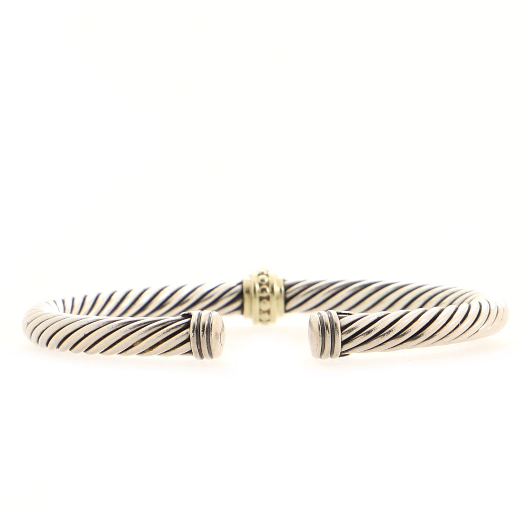 Cable Classic Center Station Bracelet Sterling Silver with 14K Yellow Gold 5mm