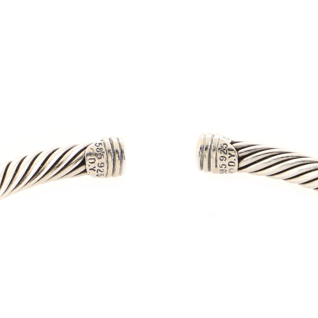 Cable Classic Center Station Bracelet Sterling Silver with 14K Yellow Gold 5mm