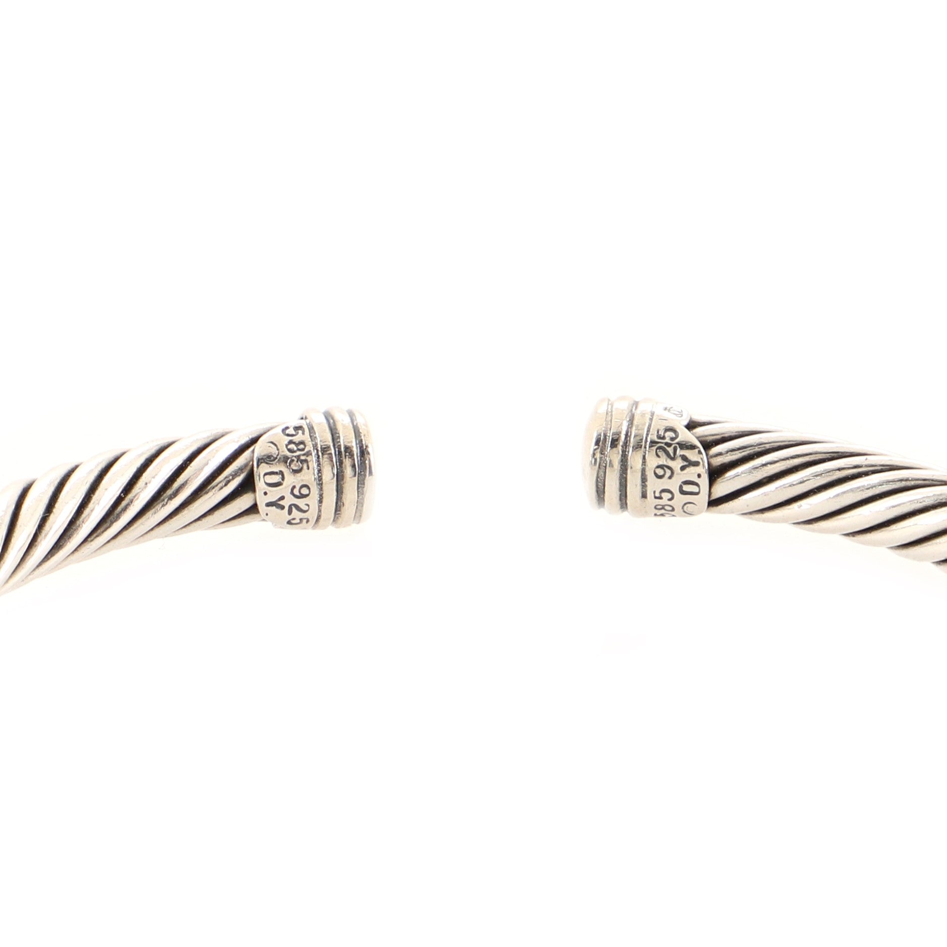 Cable Classic Center Station Bracelet Sterling Silver with 14K Yellow Gold 5mm