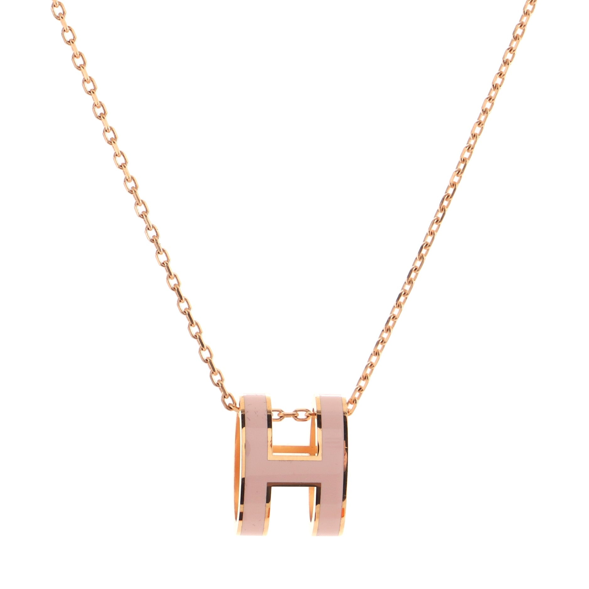 Pop H Pendant Chain Necklace Metal and Enamel